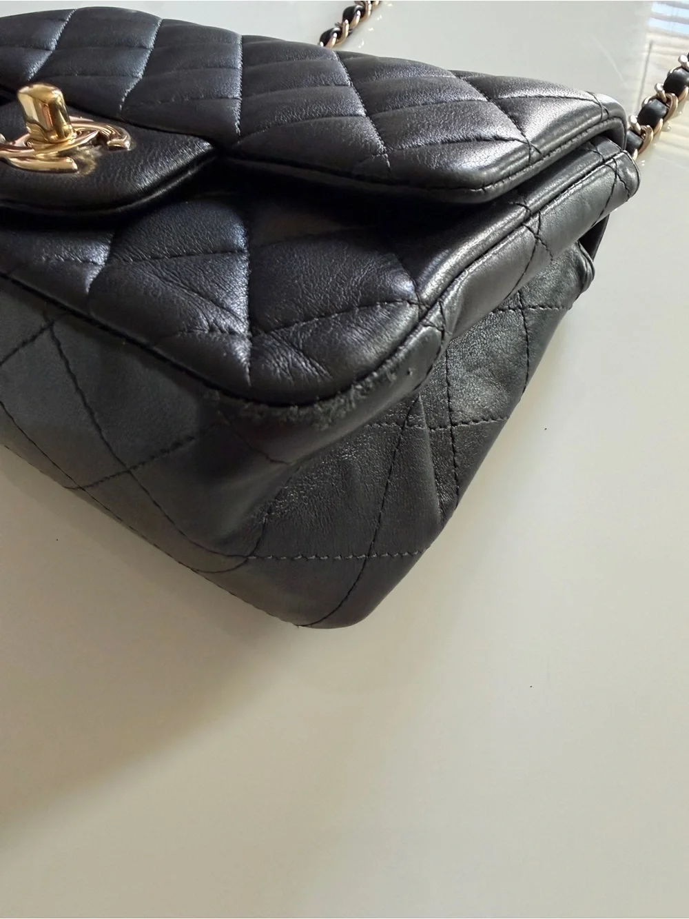CHANEL Mini Square Classic Flap Bag Black